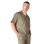 Dickies Arbeitshemd für Herren mit kurzen Ärmeln - strapazierfähige Twill-Hemden mit Knopfleiste für Herren, leichte Uniform für den täglichen Gebrauch, Mushroom V1, XX-Large