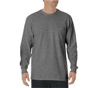 Dickies Big and Tall Herren Langarm Schwergewichts Rundhals-Shirt, Meliert, grau, XL