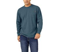 Dickies Herren Langärmeliger, Schwerer Rundhalsausschnitt Arbeits-T-Shirt, Baltic Blue Single Dye Heather, Klein
