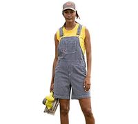 Dickies Damen 17,8 cm Lange Träger Latz-Shortalls, Gespülte Hickory-Streifen, X-Large