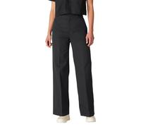 Dickies Damen Arbeitshose mit weitem Bein - mittelhohe Regular Fit Hose mit Taschen für Büro, Uniform, Freizeitgebrauch, Stonewashed Black
