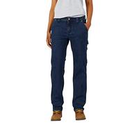 Dickies, Damen, Denim-Zimmermannshose, gerade Passform, DARK STONE WASH, 4/Regular