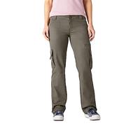 Dickies Damen W Twill Cargo Straight Casual Pants, Rinsed Grape Leaf Green, 10R