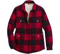 Dickies Damen Hausmantel aus Flanell mit Sherpa-Futter Arbeitsoberbekleidung, Englisches rot/schwarzes Büffelkaro, L