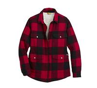 Dickies Damen Hausmantel aus Flanell mit Sherpa-Futter Work Utility Oberbekleidung, Englisch Rot Schwarz Buffalo Plaid V1, XXL