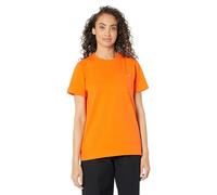 Dickies Damen Kurzärmeliges Taschen T-Shirt, Orange/Abendrot im Zickzackmuster (Sunset Chevron), X-Groß
