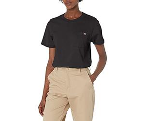 Dickies Damen Short Sleeve Heavyweight Pocket T-Shirt, schwarz, Groß