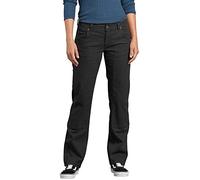 Dickies Damen Stretch-Carpenter-Hose aus Baumwoll-Canvas mit doppelter Vorderseite, Schwarz abgespült, 38