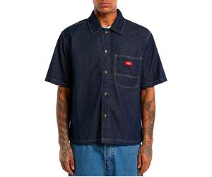Dickies - Denim-Hemd - Herren - Denim Shirt SS Rinsed - Denim Shirt SS Rinsed für Herren aus Baumwolle - Größe L - Blau Blau L