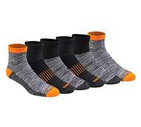 Dickies Dri-Tech Herren-Socken, feuchtigkeitsregulierend, Viertelsocken, Multipack, Hi-Vis Orange Schwarz (6 Paar), XL
