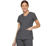 Dickies EDS Signature Scrubs für Damen, Moderne Passform, V-Ausschnitt, Damen-Top aus weichem, gebürstetem Popeline 85906, Zinn, XX-Large Mehr