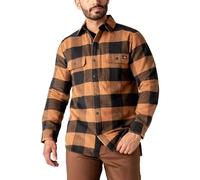 Dickies Herren-Arbeitshemd aus schwerem Flanell, Braun, L