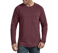 Dickies, Herren, Big and Tall, Temp-iq, Performance, Cooling, Lang, Sleeve, T-Shirt, Burgunderrot Heather, Klein
