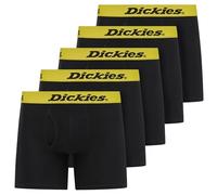 Dickies Herren-Boxershorts, Baumwolle, Unterwäsche für Herren, 5 Stück, Komplett schwarz - kontrastierender Bund, Medium