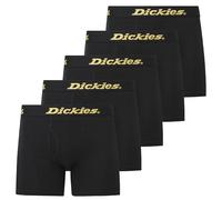 Dickies Herren-Boxershorts, Baumwolle, Unterwäsche für Herren, 5 Stück, Komplett schwarz, schwarzer Bund, Medium