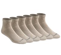 Dickies Herren Dri-Tech Feuchtigkeitsregulierende Viertelsocken Multipack, Essential Worker Khaki (6 Paar), 12-15