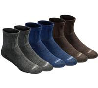 Dickies Herren Dri-tech Moisture Control Quarter Multipack Socken, Grau/Blau/Braun (6 Paar), M (12er Pack)