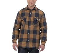 Dickies Herren Flanell-Hemdjacke mit Hochflor-Fleece gefüttert und Hydroshield Jacke, Brown Duck/Dark Navy Buffalo, XL