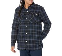 Dickies Herren-Flanell-Hemdjacke mit hohem Flor, Fleecefutter, Marineblau/Schwarz, kariert, Klein