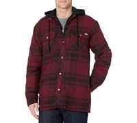Dickies Herren Gesteppte Hemdjacke mit Kapuze und Lockerer Passform Steppjacke, Dark Port/Black Plaid, M