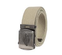 Dickies Herren-Gürtel aus Baumwollgewebe mit Militär-Logo-Schnalle, Beige, Einheitsgröße