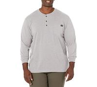 Dickies Herren Henley Langarm, groß, Grau meliert, 3X-Groß