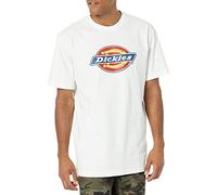 Dickies Herren Kurzärmeliges Dreifarbiges Logo-Grafik T-Shirt, Weiss/opulenter Garten, L