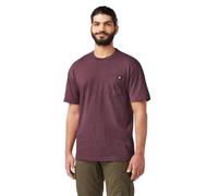 Dickies Herren Kurzärmeliges, schweres T-Shirt mit Rundhalsausschnitt und Tasche Henley-Hemd, Burgunderrot Heather, M