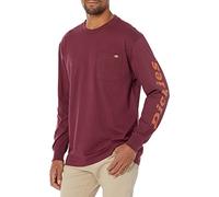 Dickies Herren Langarm Wordmark Grafik T-Shirt, Burgunder, 3X Tall
