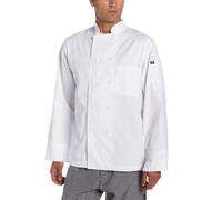 Dickies Herren Paolo Classic Chef Coat. Basic Langarm mit Perlenknöpfen - Weiß - Klein
