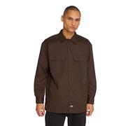 Dickies Herren Regular Fit Freizeit Hemd Long/S Work Shirt, Gr. Large, Braun (Dark Brown DB)