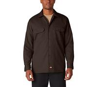 Dickies Herren Regular Fit Freizeit Hemd Long/S Work Shirt, Gr. Small, Braun (Dark Brown DB)