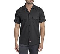 Dickies Herren Short-Sleeve Flex Work Shirt Slim Fit Hemd mit Button-Down-Kragen, Schwarz V1, Mittel