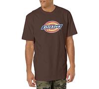 Dickies Herren-T-Shirt, groß und hoch, kurzärmelig, dreifarbig, Logo-Grafik, Schokoladenbraun, Klein