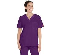 Dickies Herren Signature Scrubs Shirt mit V-Ausschnitt, auberginefarben, 3X-Groß