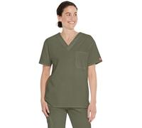 Dickies Herren Signature V-Neck Scrubs Shirt Medizinisches Schlupfhemd, Oliv/Blatt für Mich (Leaf It to Me), Mittel