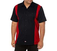 Dickies Herren, Slim Fit, Freizeithemd, Two Tone Work, Mehrfarbig (Black / Rot), Gr. XL