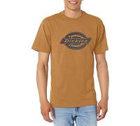 Dickies Herren-T-Shirt, kurzärmelig, schweres Logo, Braun Duck, L
