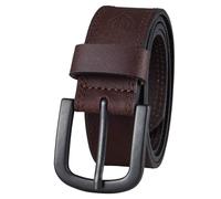 Dickies Jeansg rtel aus 100 % Leder mit Stichdesign und Dornschlie e, 11/2 Zoll, Braun, 42