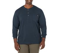 Dickies Langärmeliges Henley für Herren, schwer, Dunkelblau, Größe XL/Tall, Dunkles Marineblau, XX-Large