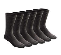 Dickies Men's Big and Tall Multi-Pack Dri-tech Moisture Control Crew Socks, Charcoal, Shoe Size: 12-15