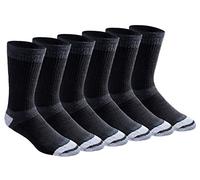 Dickies Men's Big & Tall Dri-tech Moisture Control Crew Socks Multipack, 3.0 Full Cushion Black (6 Pairs), Shoe Size: 12-15