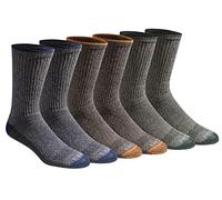 Dickies Men's Big & Tall Dri-tech Moisture Control Crew Socks Multipack, Heathered Colored (6 Pairs), Shoe Size: 15-17