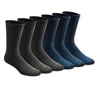 Dickies Men's Big & Tall Dri-tech Moisture Control Crew Socks Multipack, Mixed Denim (6 Pairs), Shoe Size: 15-17