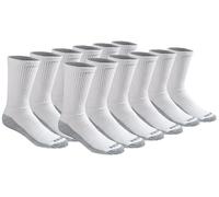 Dickies Men's Big & Tall Dri-tech Moisture Control Crew Socks Multipack, White (12 Pairs), Shoe Size: 15-17