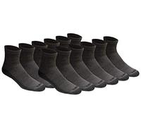 Dickies Men's Big & Tall Dri-tech Moisture Control Quarter Socks Multipack, Charcoal (12 Pairs), Shoe Size: 12-15