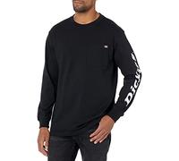 Dickies Men's Big & Tall Long Sleeve Wordmark Graphic T-Shirt, Knit Black, 3X