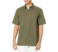 Dickies Men's Short Sleeve Ripstop Work Shirt, Rinsed Military Green, XX-Large