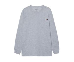 Dickies Pocket Tee Langarm Baumwoll Herren Grau T-Shirt S
