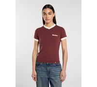 Dickies - Slayden ringer leichtes T-shirt, Damen, Rot, Größe: L